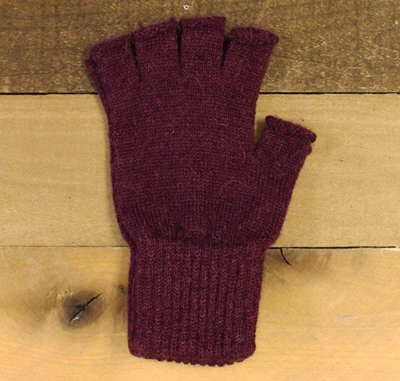 Alpaca Work/Play Fingerless Alpaca Gloves: Brown / Large