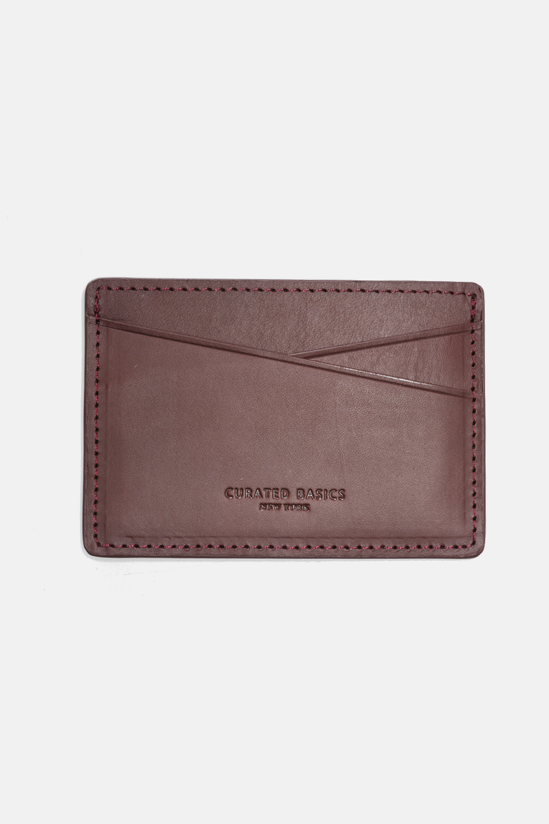 Traditional Cow-hide Leather Cardholder: Cognac