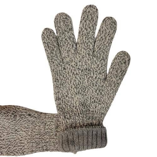 Iditarod 100% Alpaca Double-Thick Reversible Gloves: Black/MedGrey / Large
