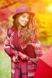 Alpaca Knit Lined Cowhide Leather Gloves - Alpaca Made in the USA: Tan / Large