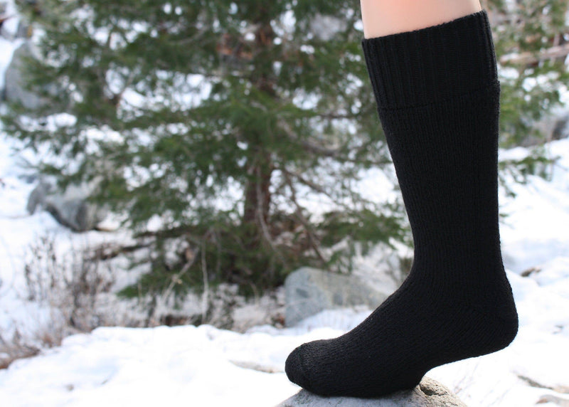 "Superwarm" Alpaca Socks - Made in the USA: Grey / Large / Superwarm