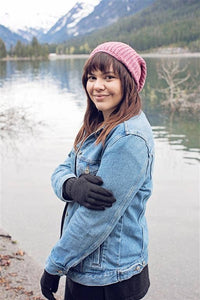 Iditarod 100% Alpaca Double-Thick Reversible Gloves: Black/MedGrey / Large