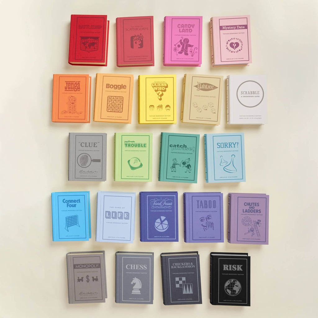 22-Pack Vintage Bookshelf Assortment of Classic Board Games