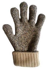 Iditarod 100% Alpaca Double-Thick Reversible Gloves: Black/MedGrey / Large