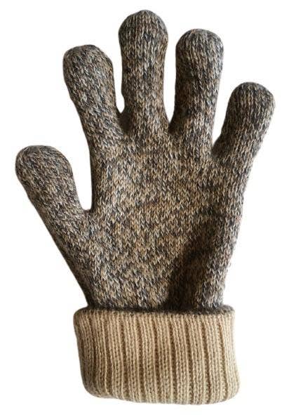 Iditarod 100% Alpaca Double-Thick Reversible Gloves: Black/MedGrey / Large