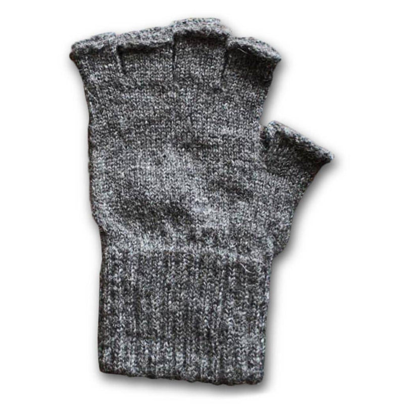 Alpaca Work/Play Fingerless Alpaca Gloves: Brown / Medium