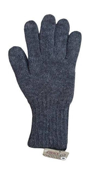 Iditarod 100% Alpaca Double-Thick Reversible Gloves: Black/MedGrey / Large