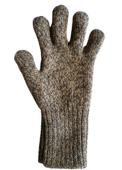 Iditarod 100% Alpaca Double-Thick Reversible Gloves: Black/MedGrey / Large