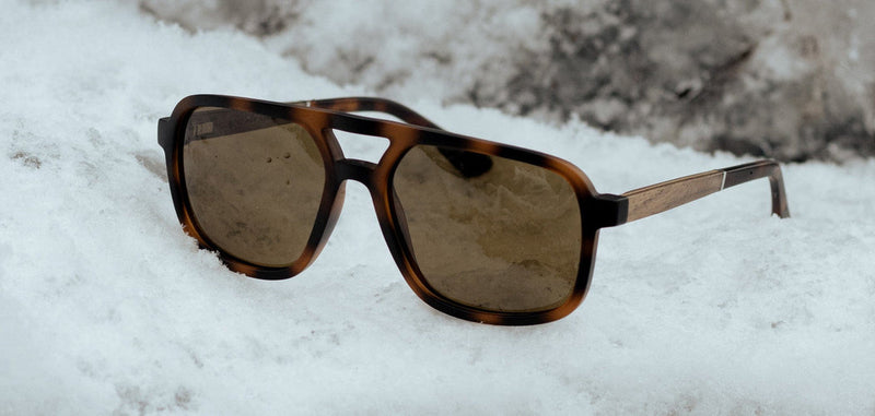 Camp Glaciers: Matte Tortoise/ Walnut - Brown Polarized