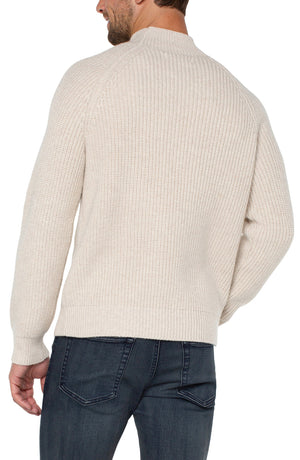 Shaker Stitch Mock Neck Sweater