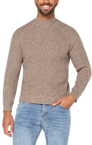 Shaker Stitch Mock Neck Sweater