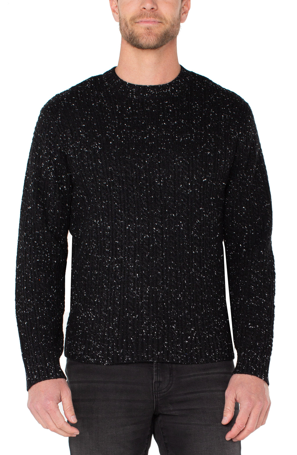 Black Speckled Crewneck Sweater