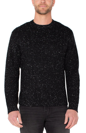 Black Speckled Crewneck Sweater
