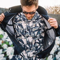 Truman Button Collar Leaf Print