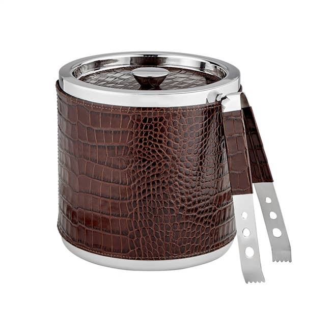 LEATHER WRAPPED ICE BUCKET