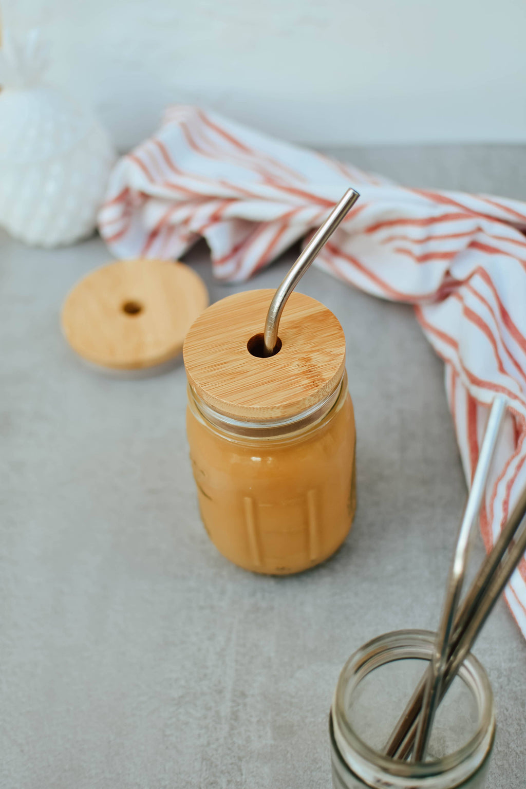 Bamboo Jar Lid WideMouth - WITH HOLEJars not included (Copy)