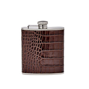 LEATHER WRAPPED FLASK- Brown