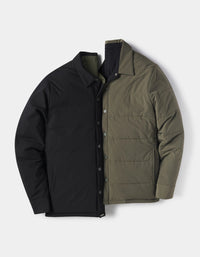 Reversible Shirt Jacket- Black/ Olive