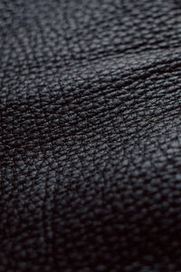 Black Melange Ragg Wool Mitten with Black Deer Skin