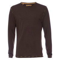 Ryan Raw Seam Ombre Stitch Crew Neck in Brown