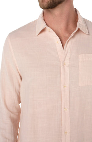Long Sleeve Garment Dyed Shirt
