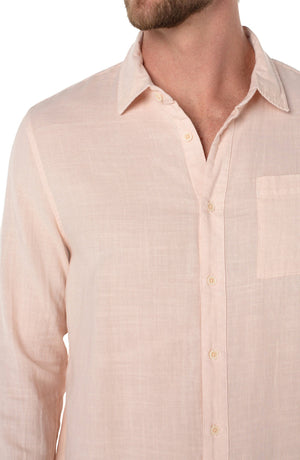 Long Sleeve Garment Dyed Shirt