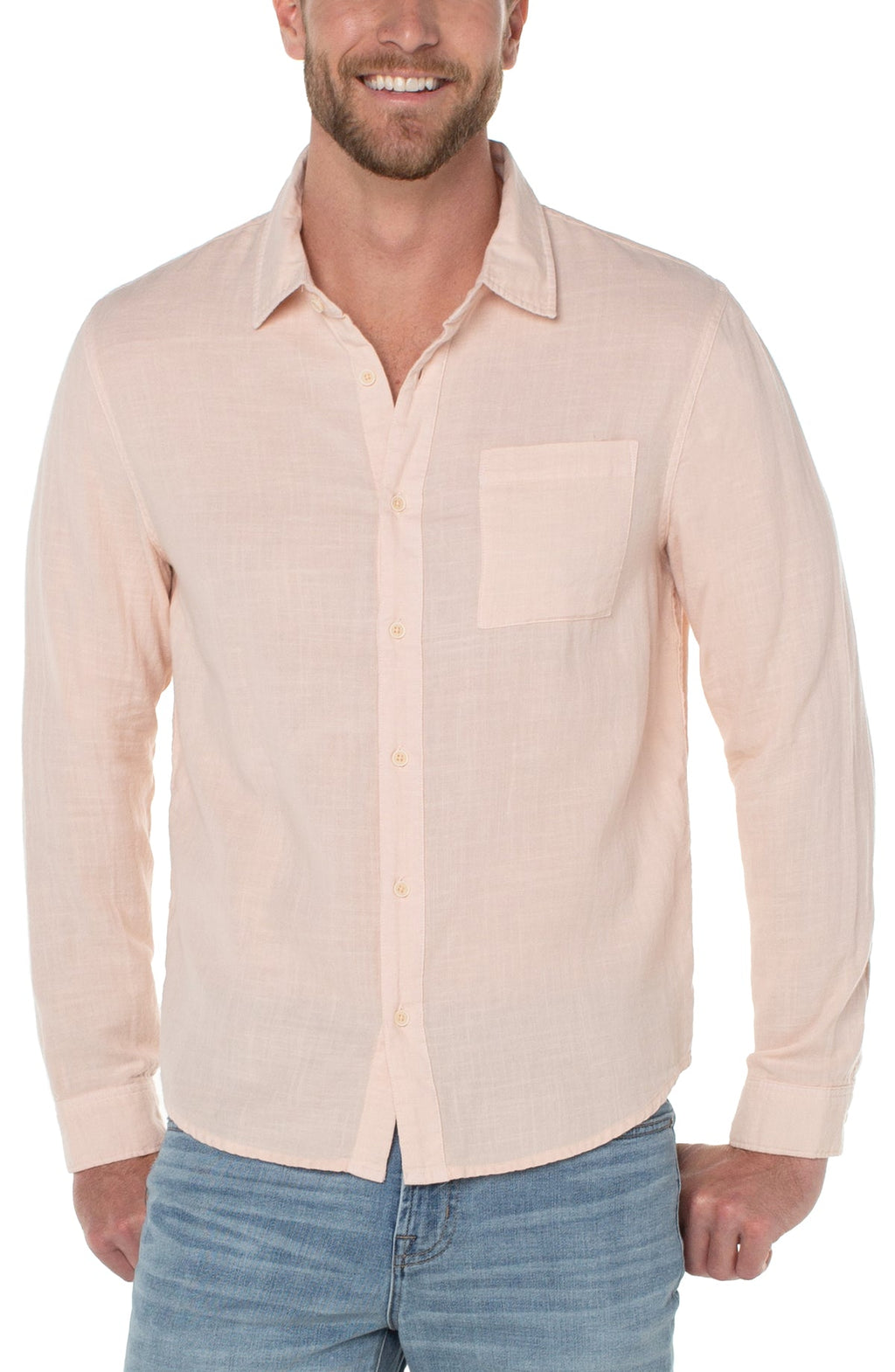 Long Sleeve Garment Dyed Shirt