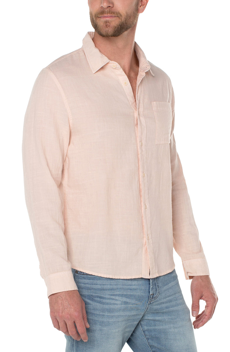Long Sleeve Garment Dyed Shirt