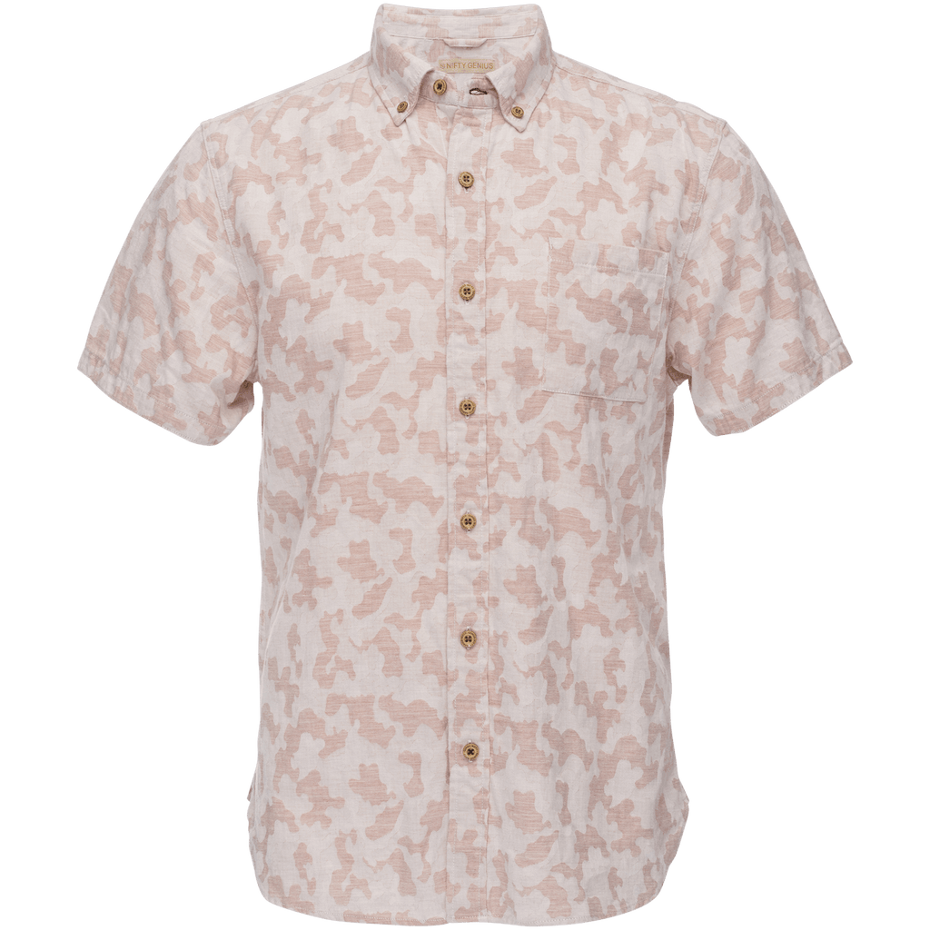 Truman Button Collar in Camo Jacquard