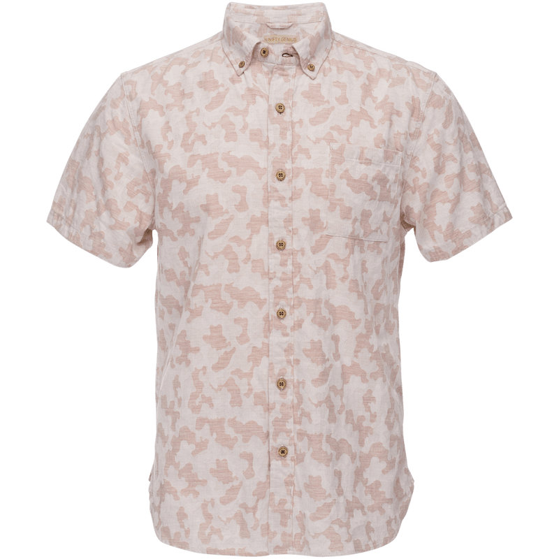 Truman Button Collar in Camo Jacquard