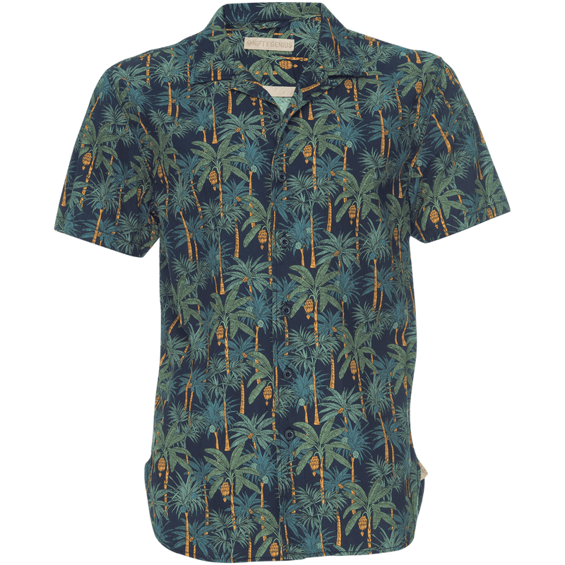 Truman Camp Shirt in Tropical Palm Print