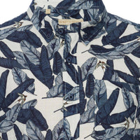 Truman Button Collar Leaf Print