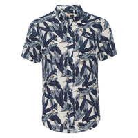Truman Button Collar Leaf Print