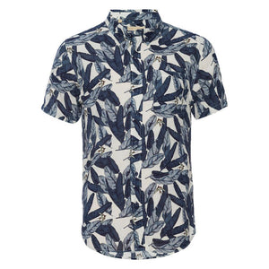 Truman Button Collar Leaf Print