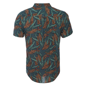 Truman Button Collar Leaf Print
