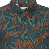 Truman Button Collar Leaf Print
