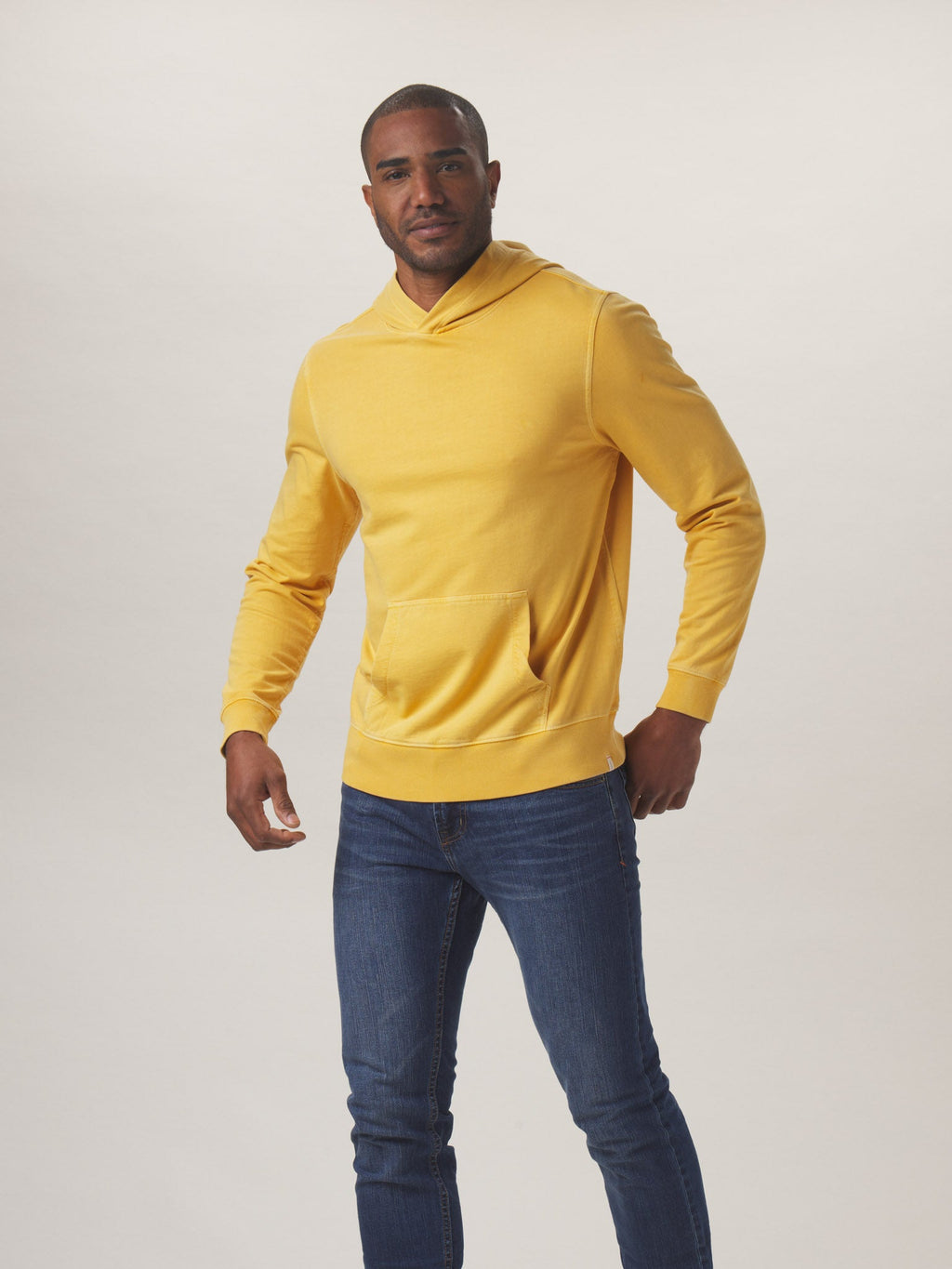 Classic Terry Pop Over Hoodie in Yellow