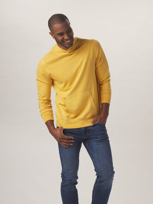 Classic Terry Pop Over Hoodie in Yellow