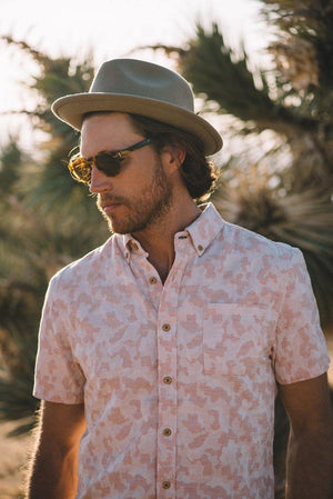 Truman Button Collar in Camo Jacquard