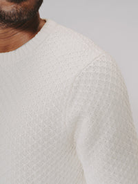 Pique Stitch Crew in Ivory