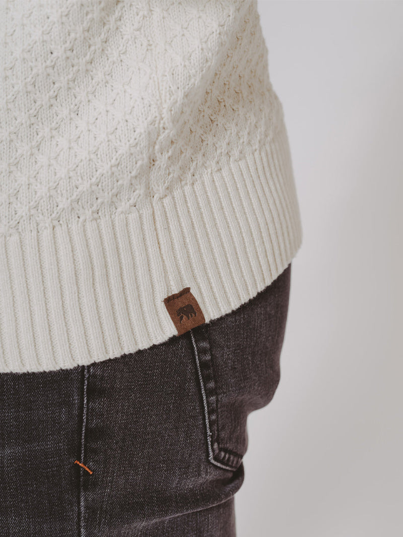 Pique Stitch Crew in Ivory