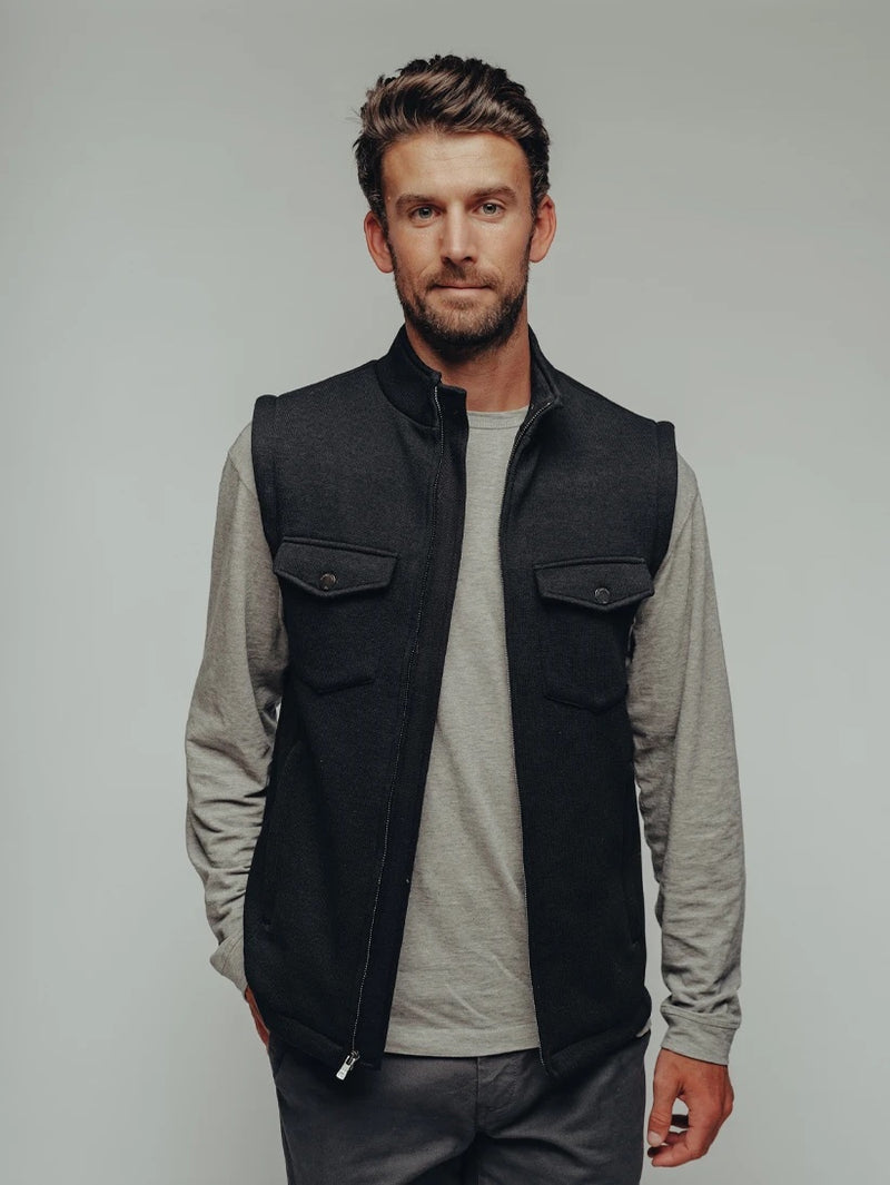 Lincoln Fleece Vest- Black