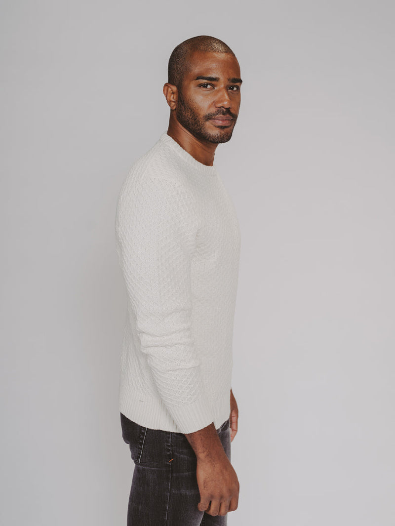 Pique Stitch Crew in Ivory