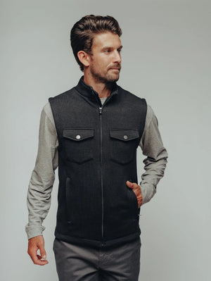 Lincoln Fleece Vest- Black