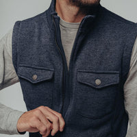 Lincoln Fleece Vest-Navy