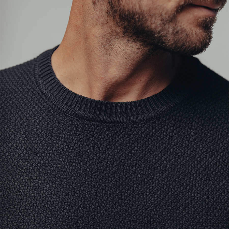 Rib Shaker Sweater-Navy