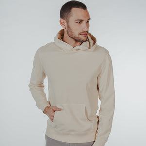 Classic Terry Pop Over Hoodie in Cream