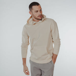 Classic Terry Pop Over Hoodie in Cream