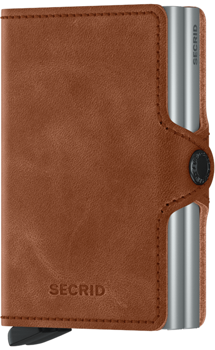 Twinwallet Vintage Cognac-Silver